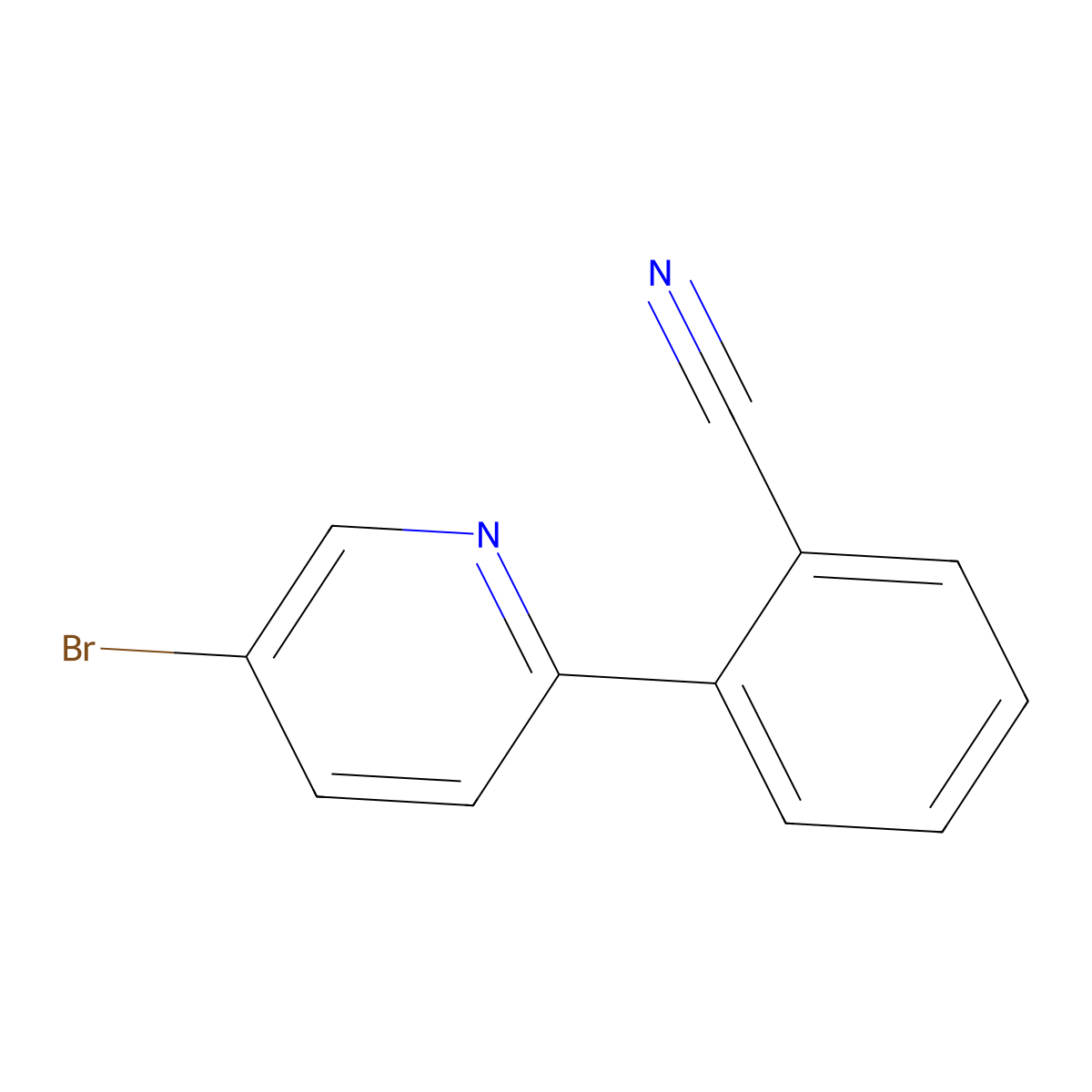 2-(5-Bromopyridin-2-YL)benzonitrile molecular structure, CAS 1563530-46-0