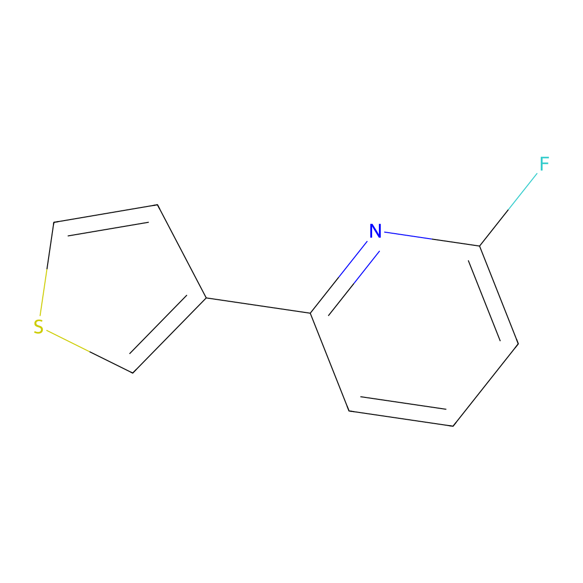 2-Fluoro-6-(3-thienyl)pyridine molecular structure, CAS 1563530-50-6