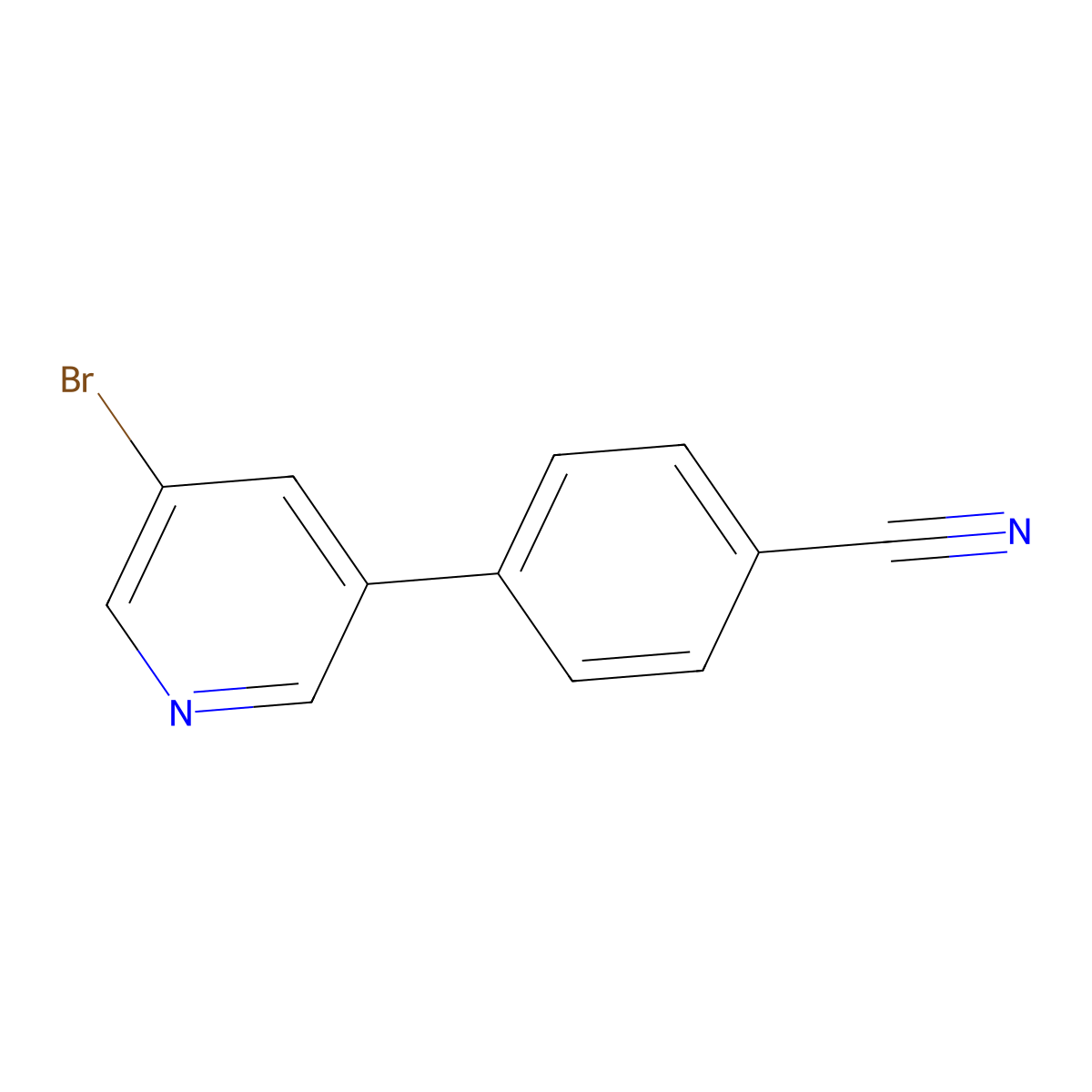 4-(5-Bromopyridin-3-yl)benzonitrile molecular structure, CAS 1563530-51-7