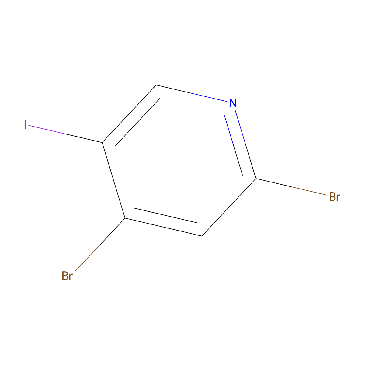 2,4-Dibromo-5-iodopyridine molecular structure, CAS 1563530-52-8