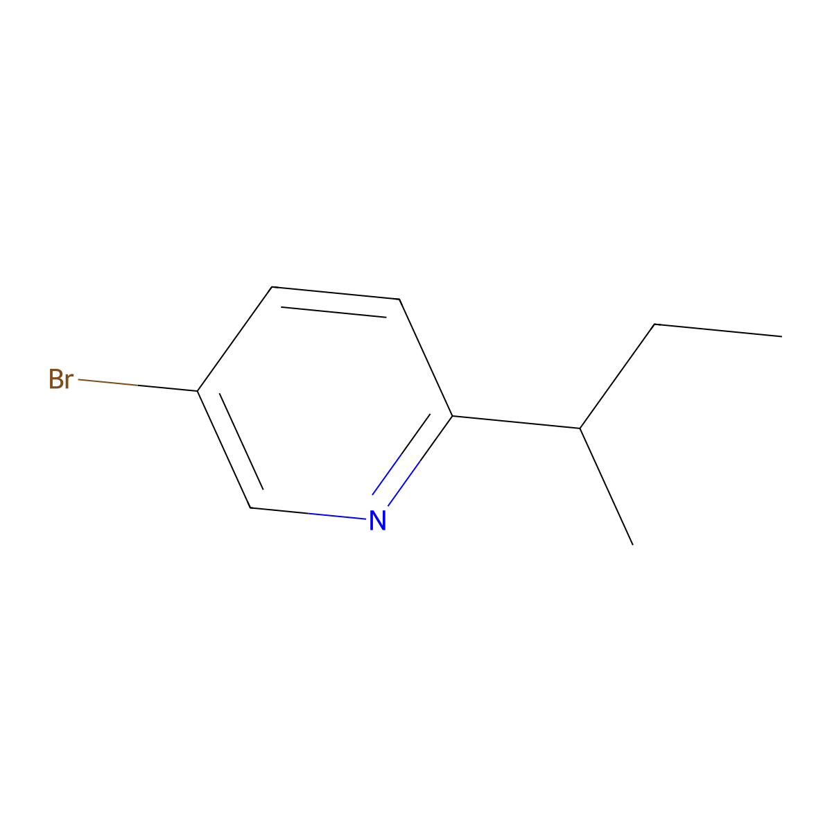 3-Bromo-6-(sec-butyl)pyridine molecular structure, CAS 1563530-53-9