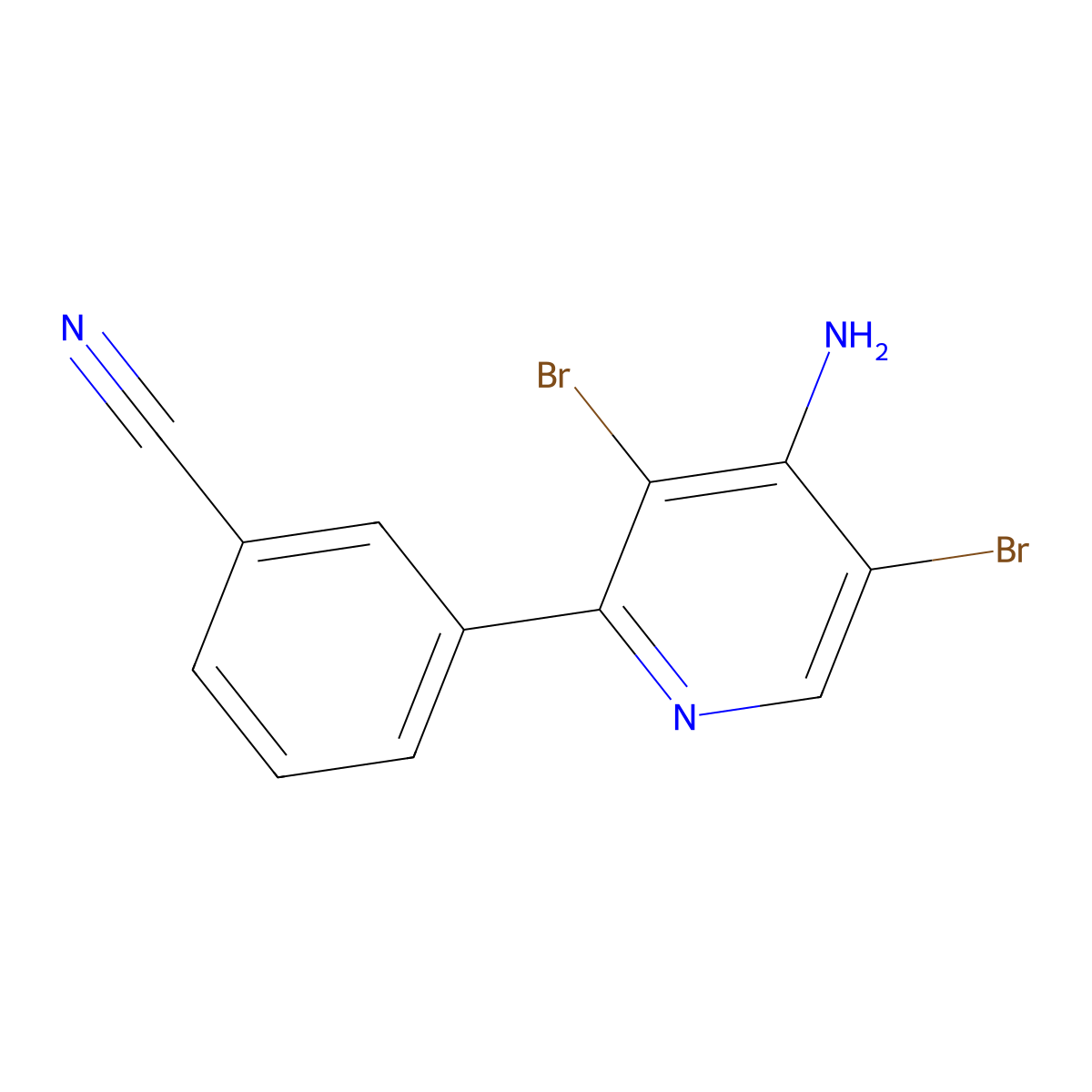 4-Amino-3,5-dibromo-2-(3-cyanophenyl)pyridine molecular structure, CAS 1563530-54-0