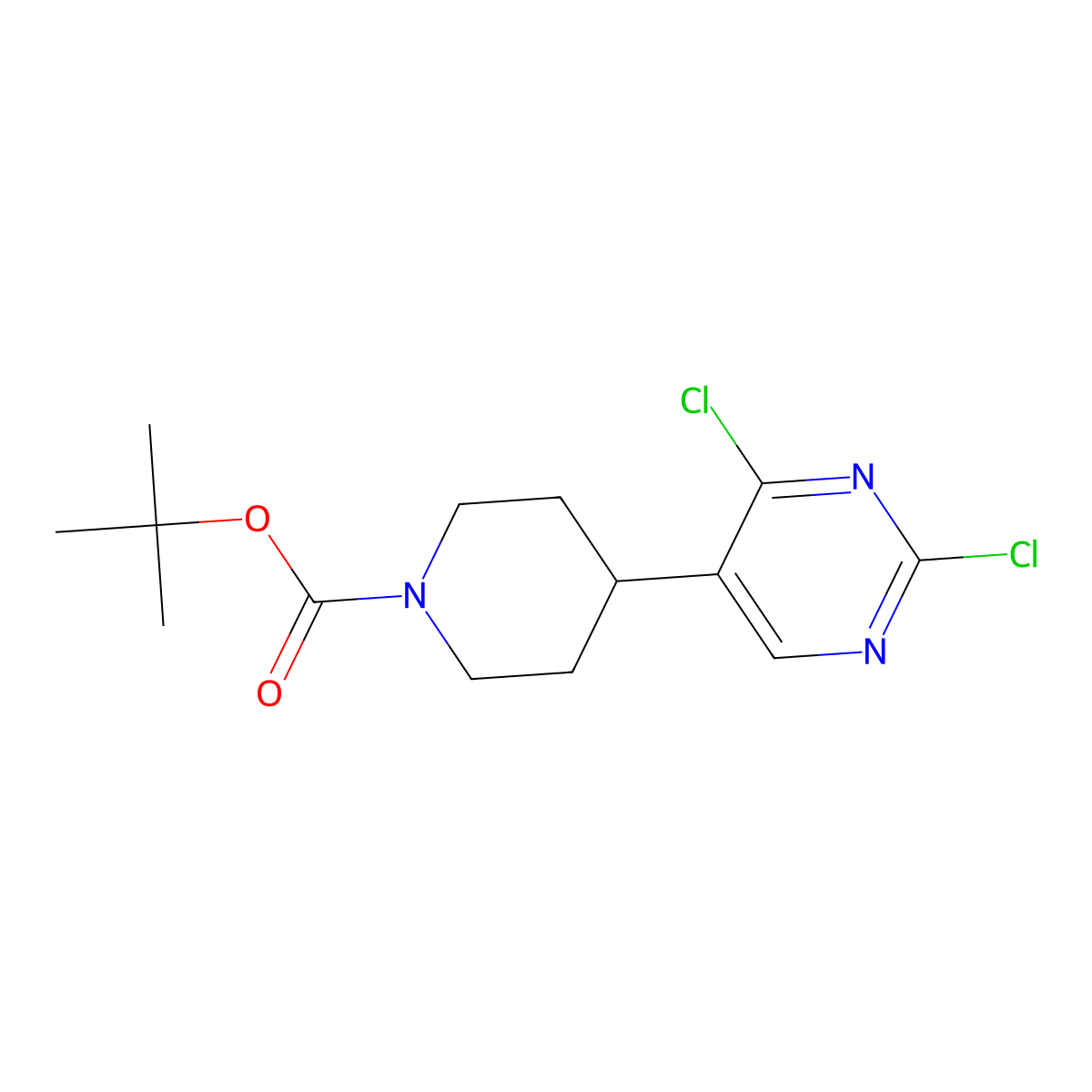 2,4-Dichloro-5-(N-Boc-piperidin-4-yl)pyrimidine molecular structure, CAS 1563530-55-1