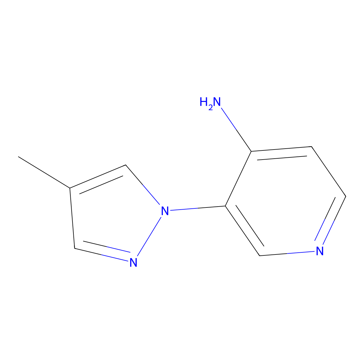 4-Amino-3-(4-methyl-1H-pyrazol-1-YL)pyridine molecular structure, CAS 1563530-56-2