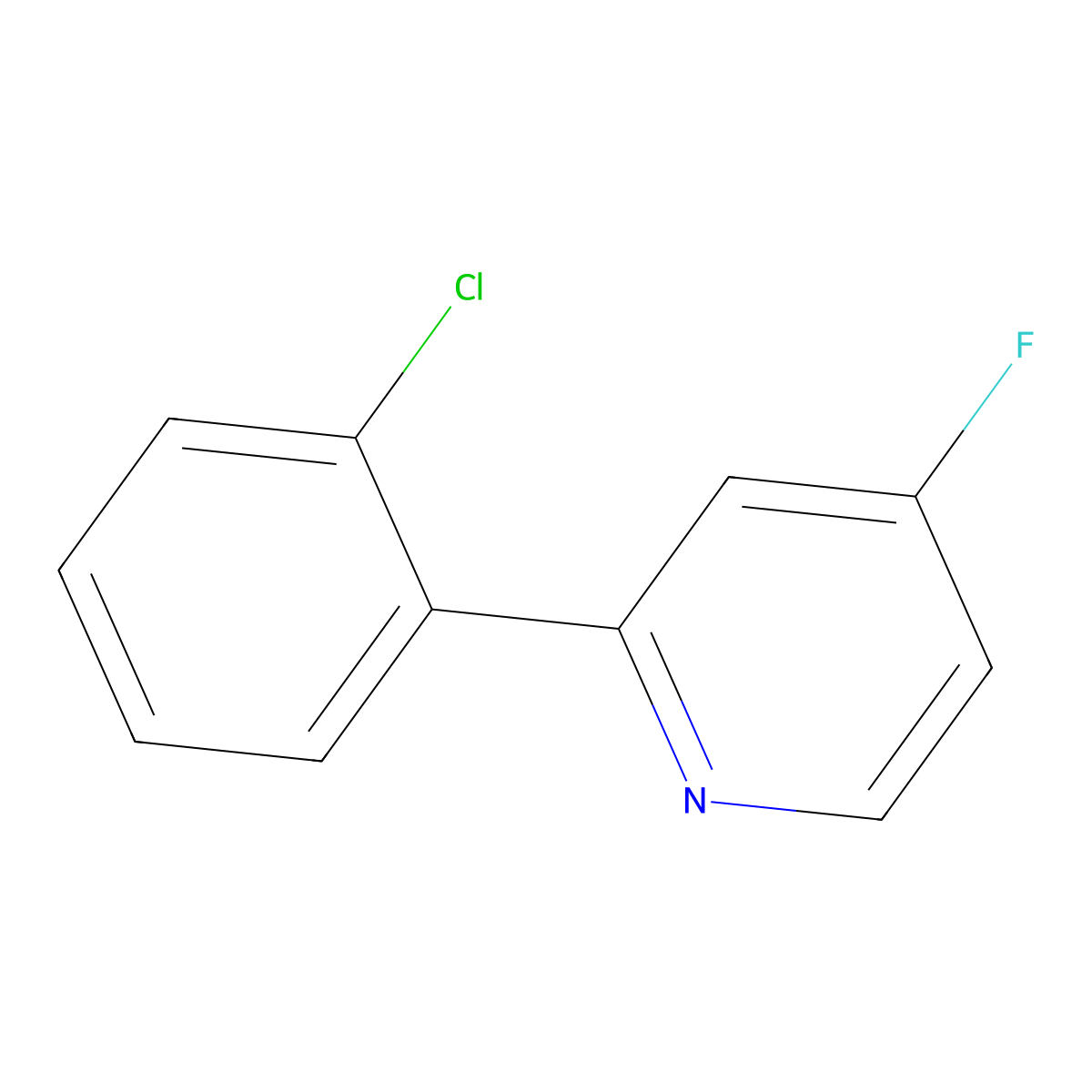 4-Fluoro-2-(2-chlorophenyl)pyridine molecular structure, CAS 1563530-57-3