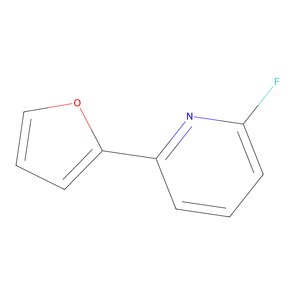 2-Fluoro-6-(2-furyl)pyridine molecular structure, CAS 1563530-60-8