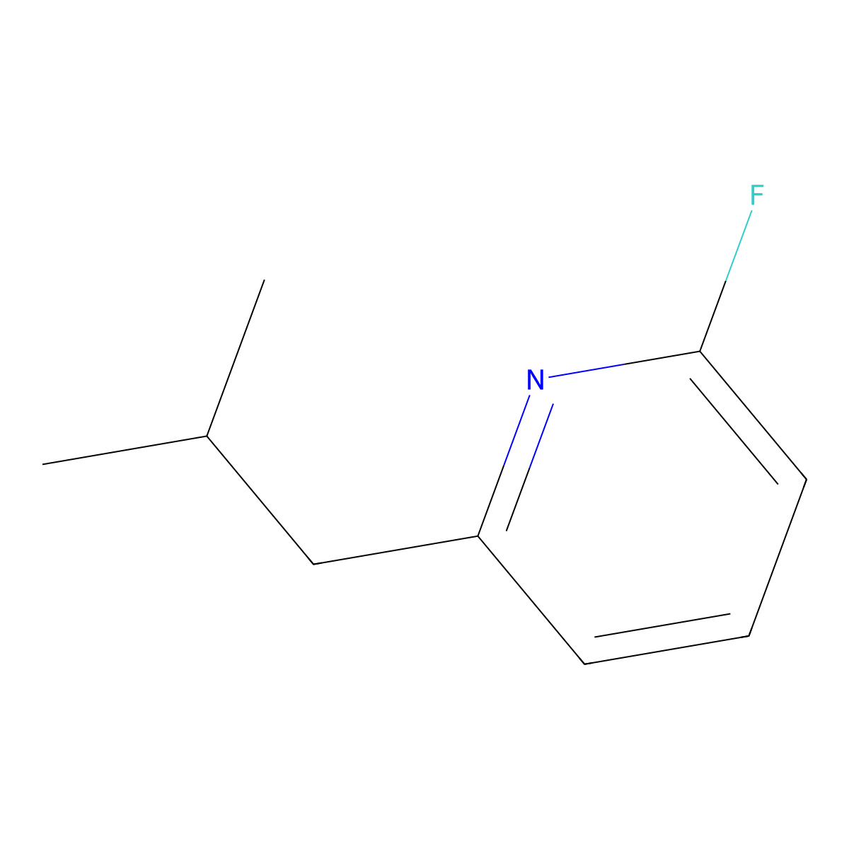 2-Fluoro-6-isobutylpyridine molecular structure, CAS 1563530-64-2