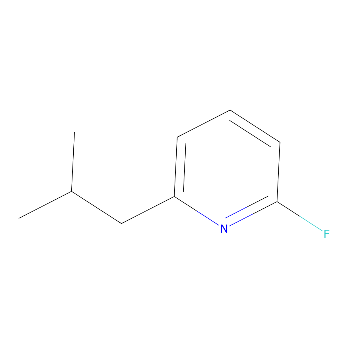 2-Fluoro-6-isobutylpyridine molecular structure, CAS 1563530-64-2