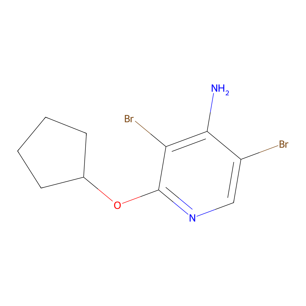 4-Amino-3,5-dibromo-2-(cyclopentoxy)pyridine molecular structure, CAS 1563530-66-4