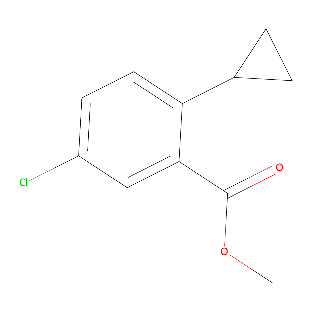 3-Chloro-6-cyclopropylbenzoic acid methyl ester molecular structure, CAS 1563530-67-5