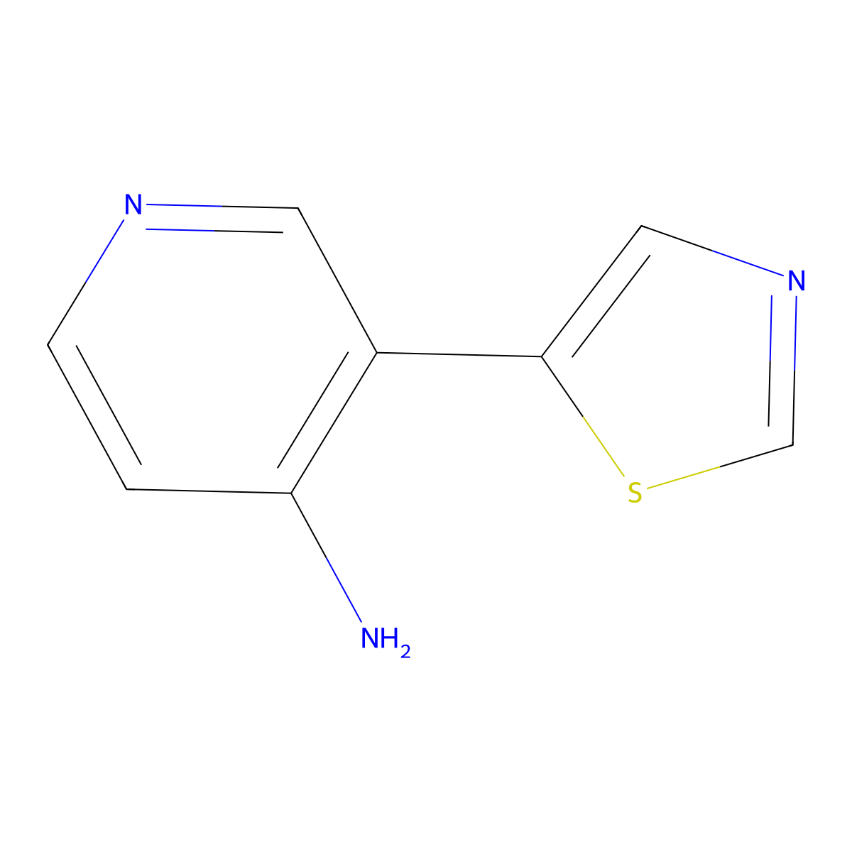 4-Amino-3-(5-thiazolyl)pyridine molecular structure, CAS 1563530-68-6