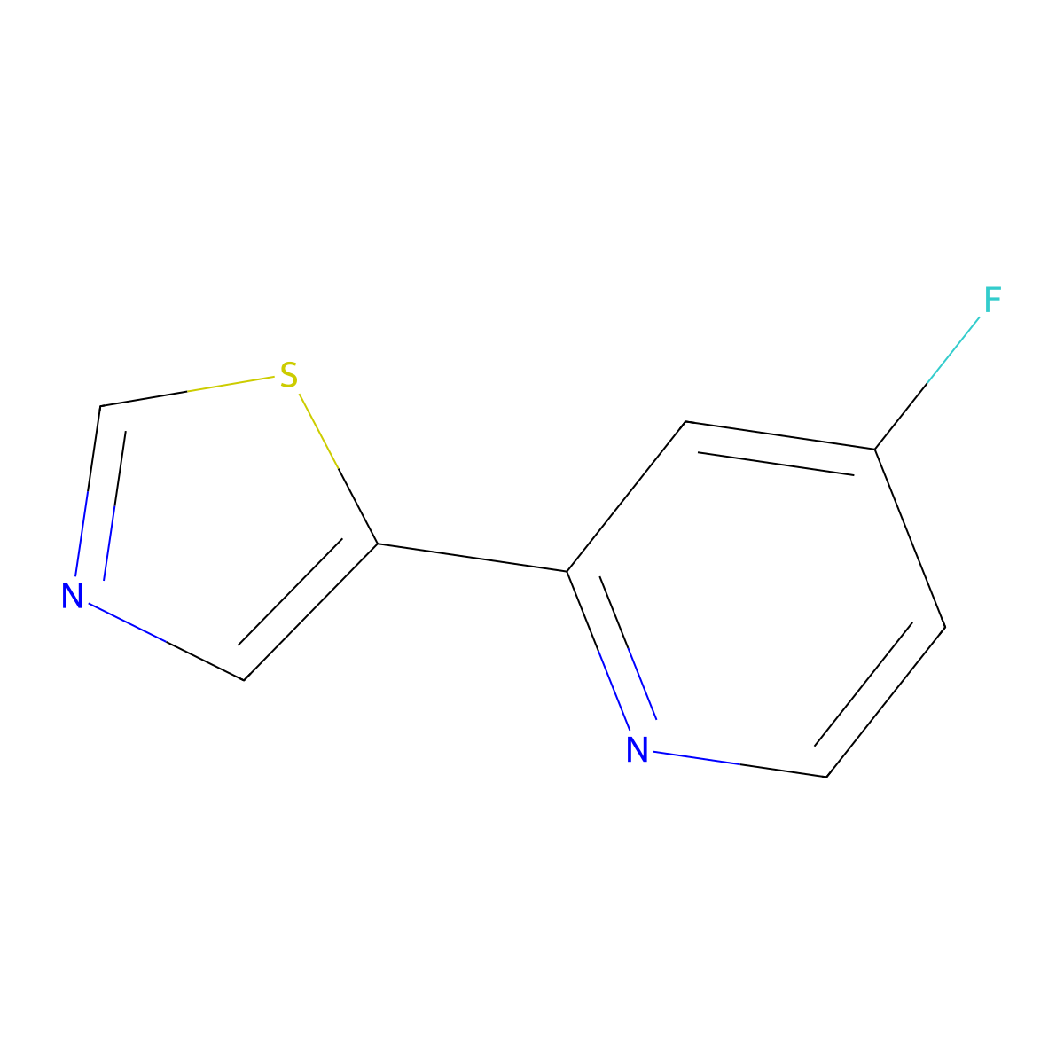 4-Fluoro-2-(thiazol-5-yl)pyridine molecular structure, CAS 1563530-69-7