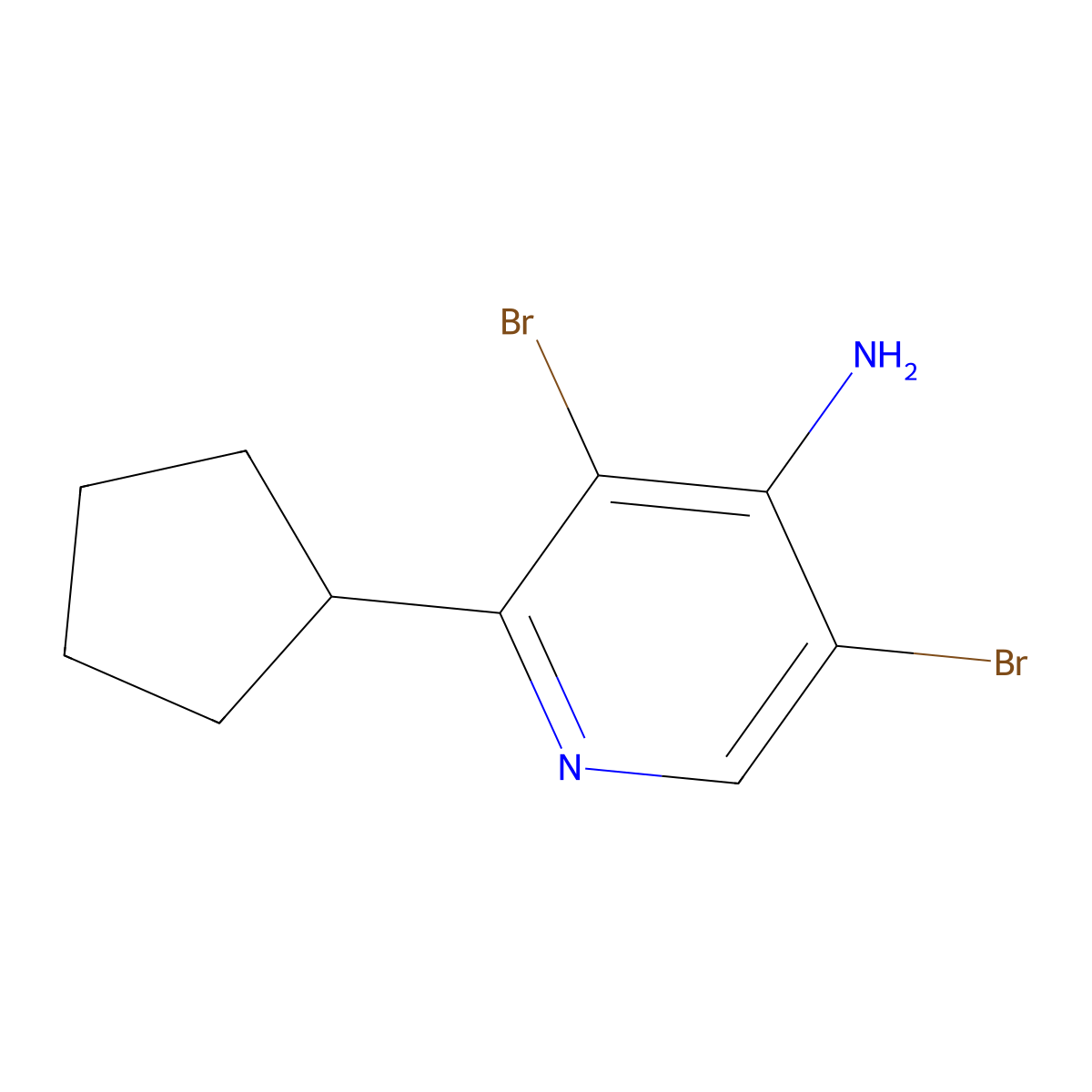 4-Amino-3,5-dibromo-2-(cyclopentyl)pyridine molecular structure, CAS 1563530-70-0