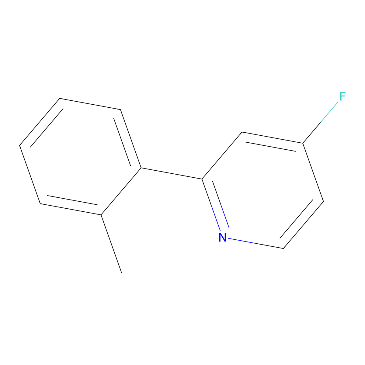 4-Fluoro-2-(2-tolyl)pyridine molecular structure, CAS 1563530-71-1