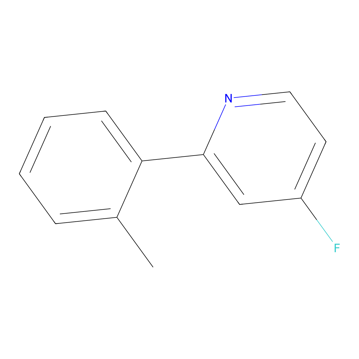 4-Fluoro-2-(2-tolyl)pyridine molecular structure, CAS 1563530-71-1