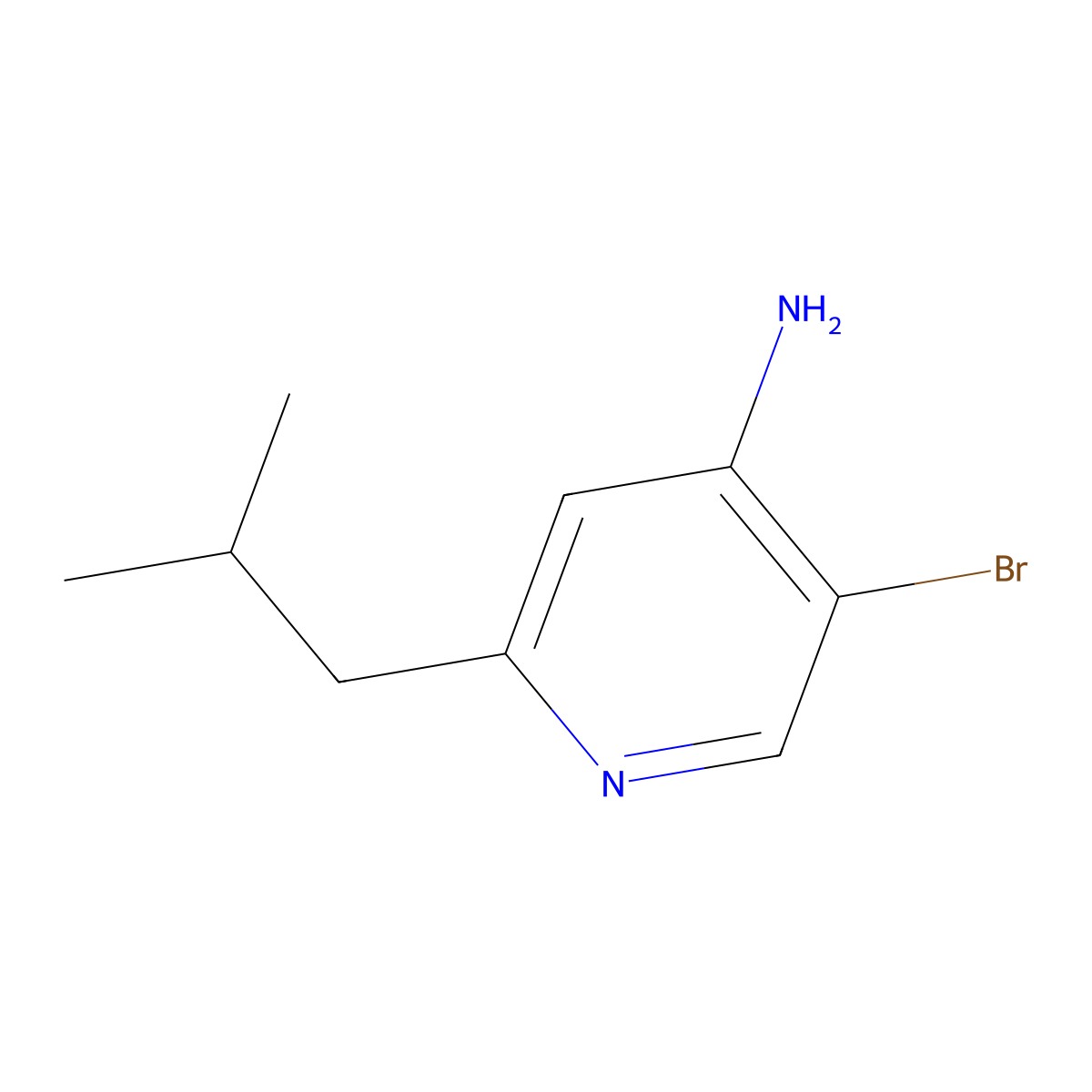 4-Amino-3-bromo-6-(iso-butyl)pyridine molecular structure, CAS 1563530-75-5