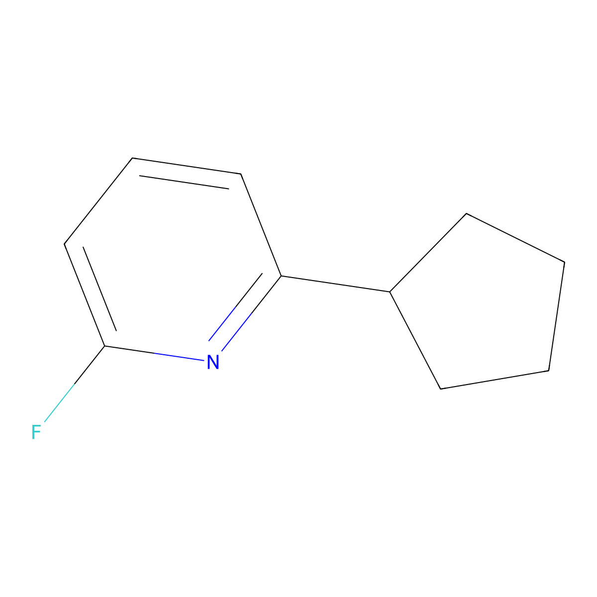 2-Fluoro-6-(cyclopentyl)pyridine molecular structure, CAS 1563530-79-9