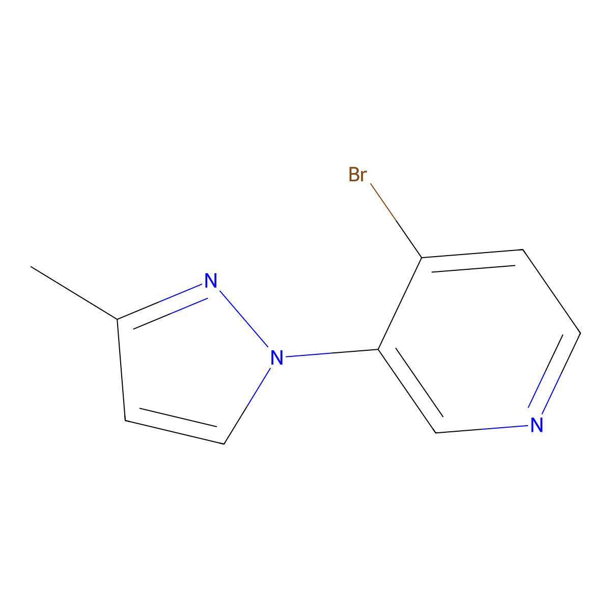 4-Bromo-3-(3-methyl-1H-pyrazol-1-YL)pyridine molecular structure, CAS 1563530-80-2