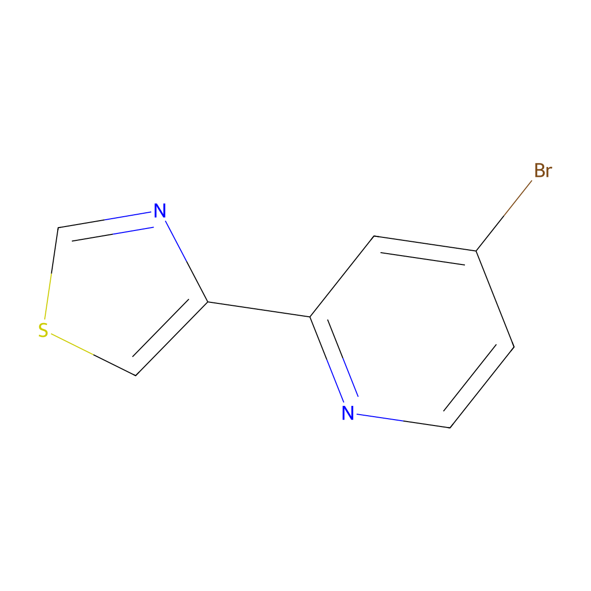 4-Bromo-2-(thiazol-4-yl)pyridine molecular structure, CAS 1563530-81-3