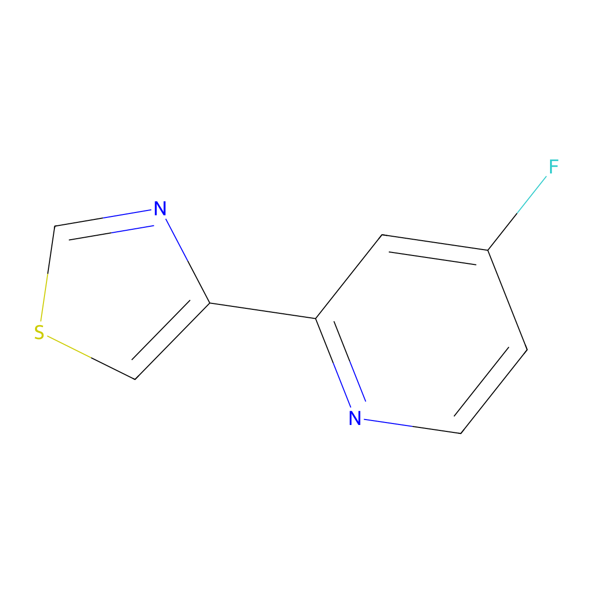 4-Fluoro-2-(thiazol-4-yl)pyridine molecular structure, CAS 1563530-82-4