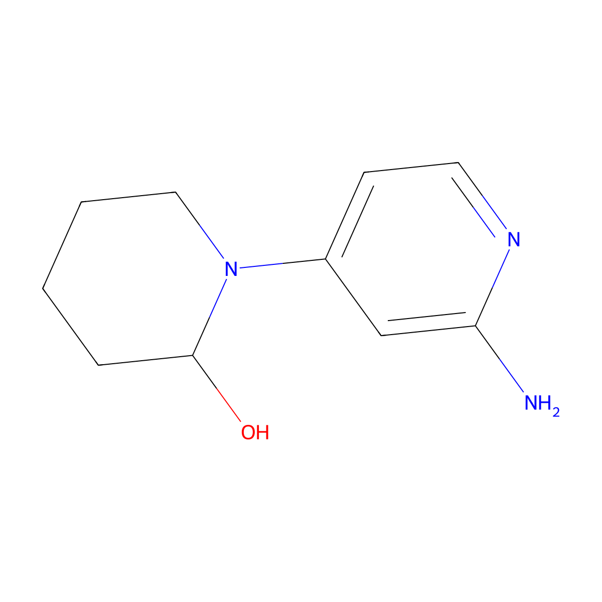 1-(2-Aminopyridin-4-YL)piperidin-2-OL molecular structure, CAS 1563530-84-6