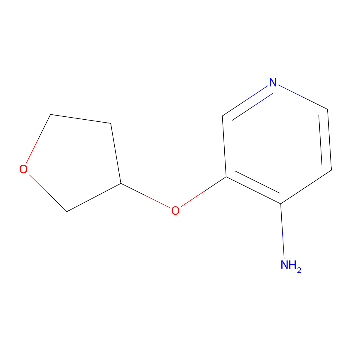3-(Oxolan-3-yloxy)pyridin-4-amine molecular structure, CAS 1563530-88-0