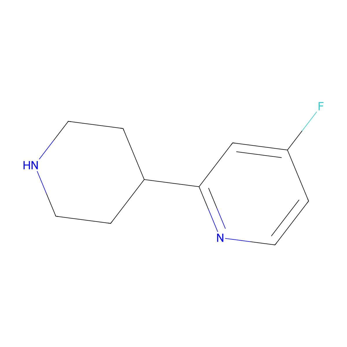 4-Fluoro-2-(piperidin-4-yl)pyridine molecular structure, CAS 1563530-89-1