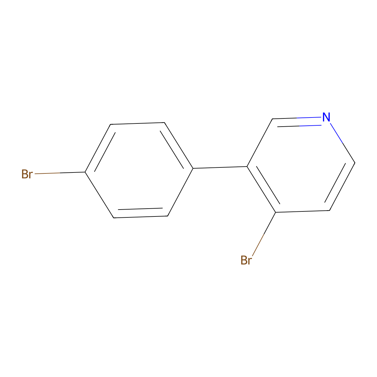4-Bromo-3-(4-bromophenyl)pyridine molecular structure, CAS 1563530-91-5