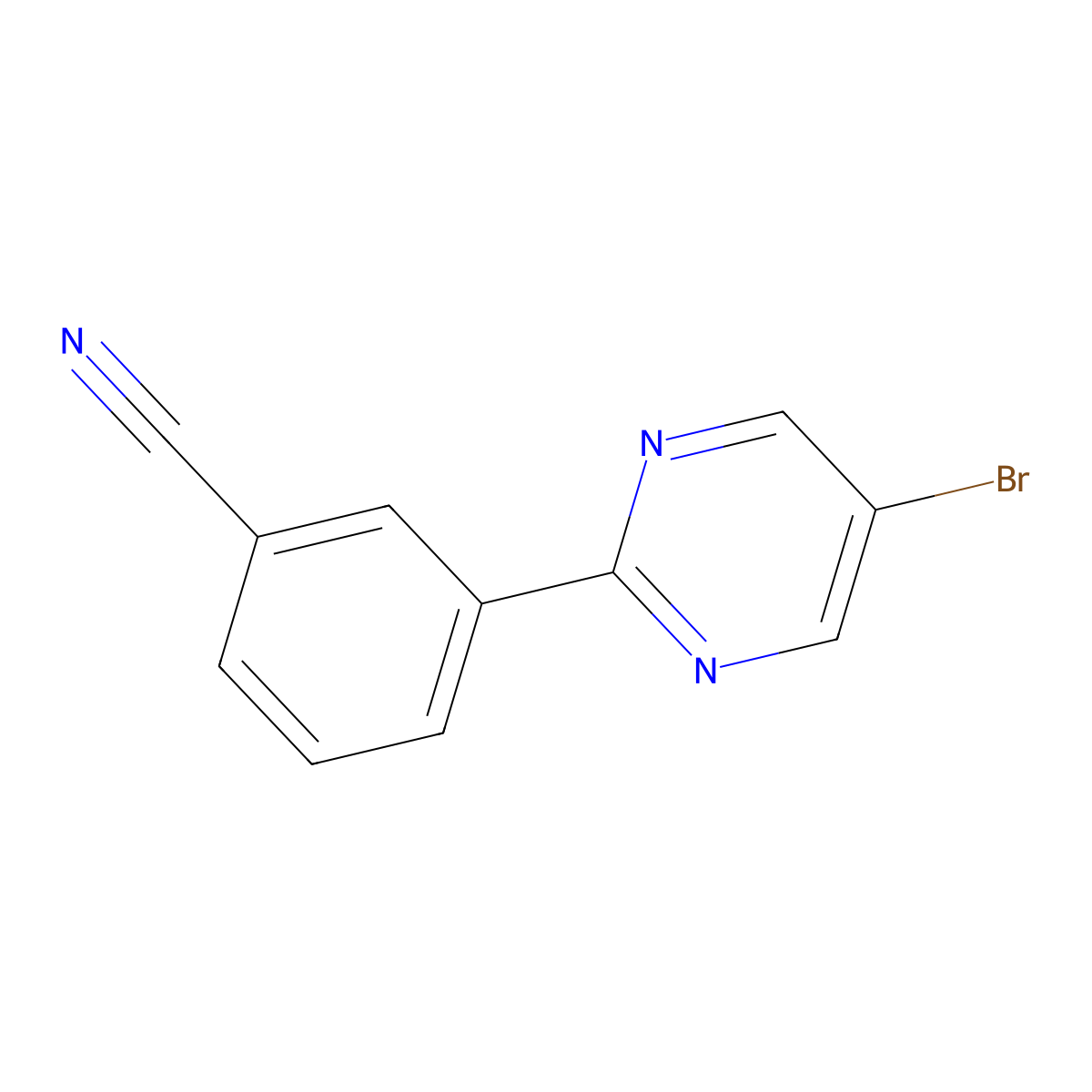 5-Bromo-2-(3-cyanophenyl)pyrimidine molecular structure, CAS 1563530-93-7