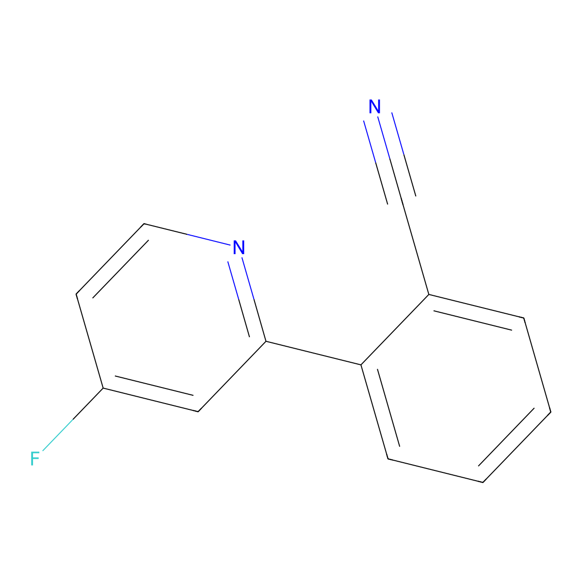 4-Fluoro-2-(2-cyanophenyl)pyridine molecular structure, CAS 1563530-94-8
