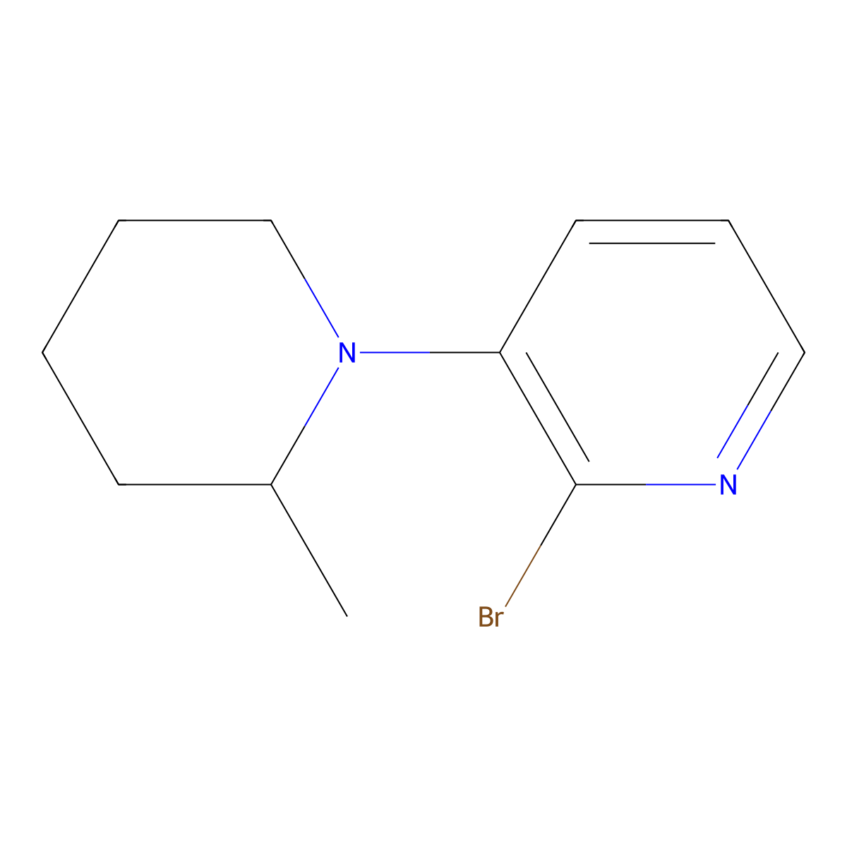 2-Bromo-3-(2-methylpiperidin-1-YL)pyridine molecular structure, CAS 1563530-95-9