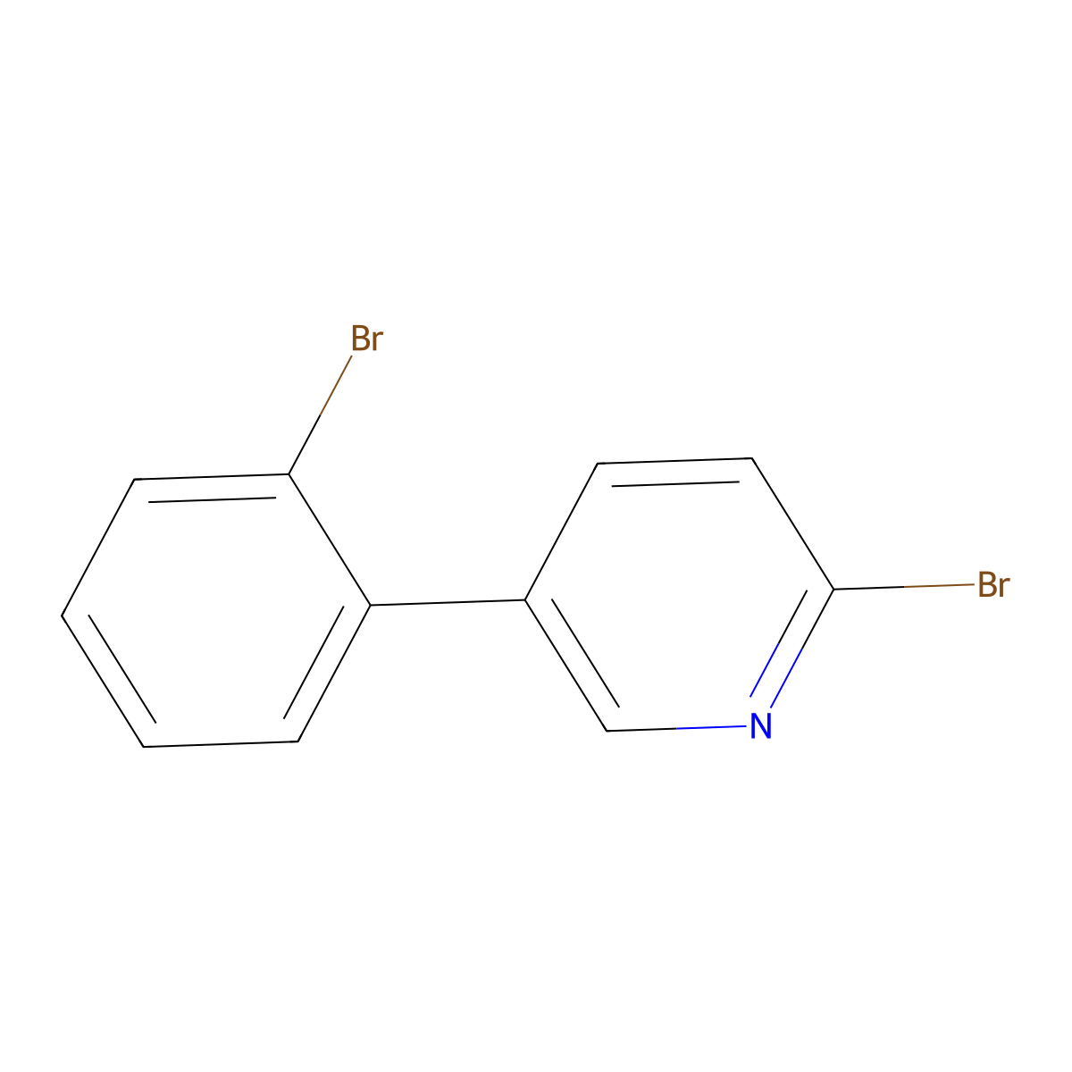 2-Bromo-5-(2-bromophenyl)pyridine molecular structure, CAS 1563530-96-0