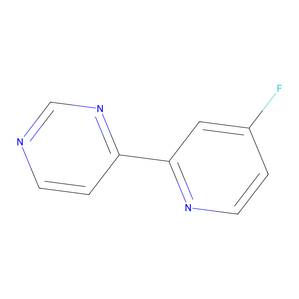 4-Fluoro-2-(pyrimidin-4-yl)pyridine molecular structure, CAS 1563530-98-2