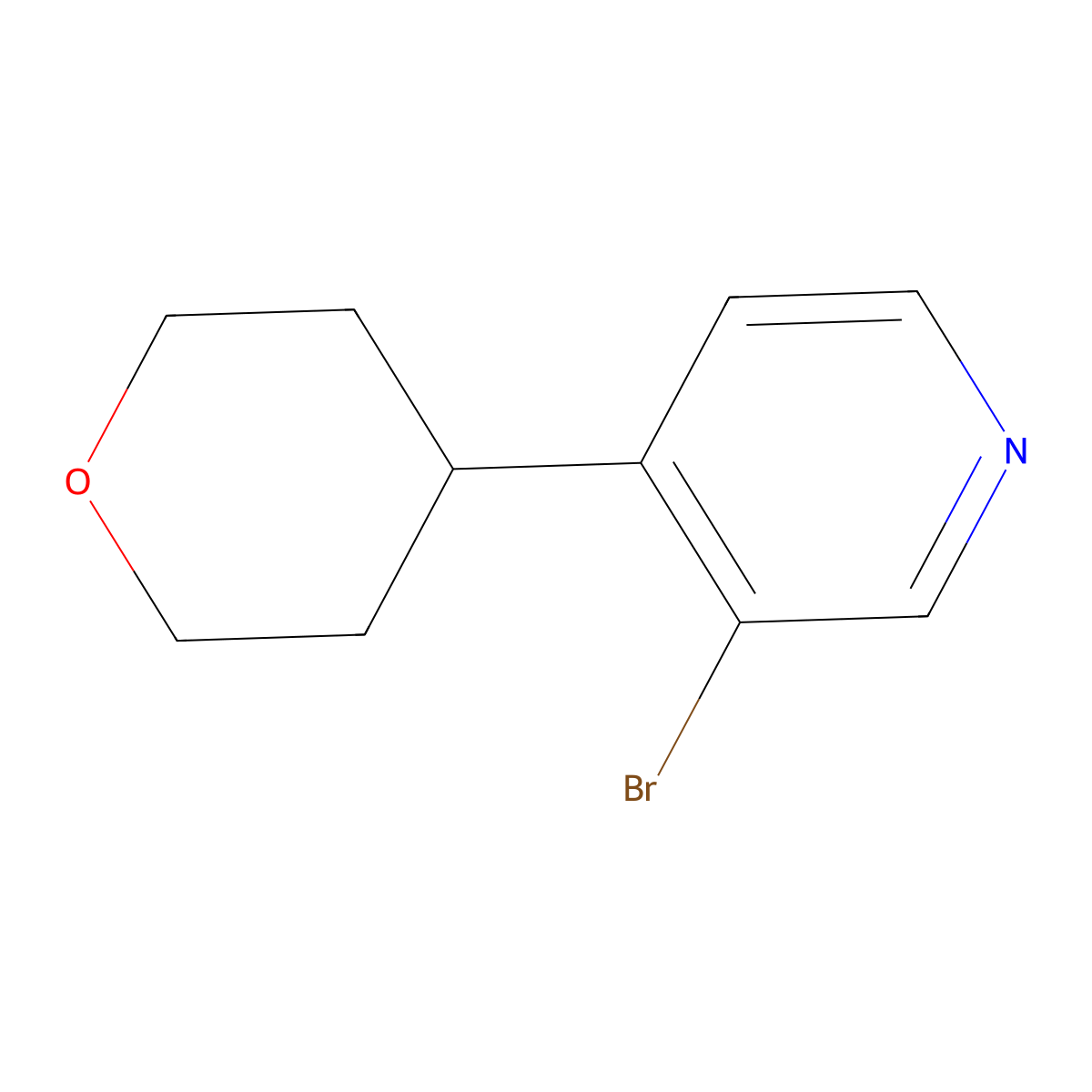 3-Bromo-4-(oxan-4-yl)pyridine molecular structure, CAS 1563531-02-1