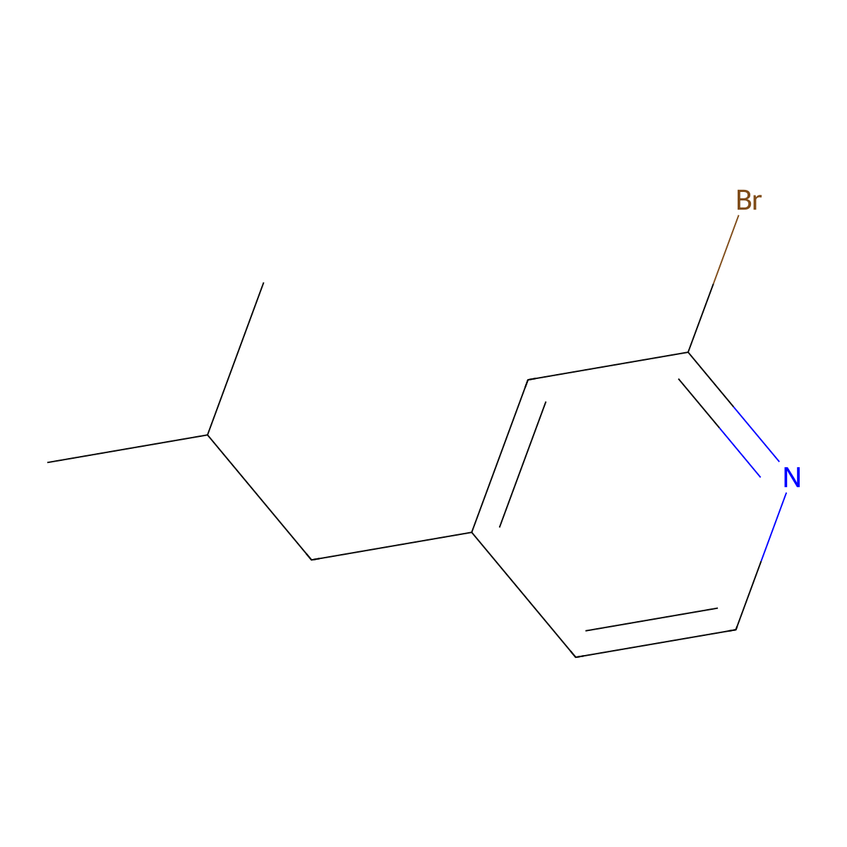 2-Bromo-4-isobutylpyridine molecular structure, CAS 1563531-03-2