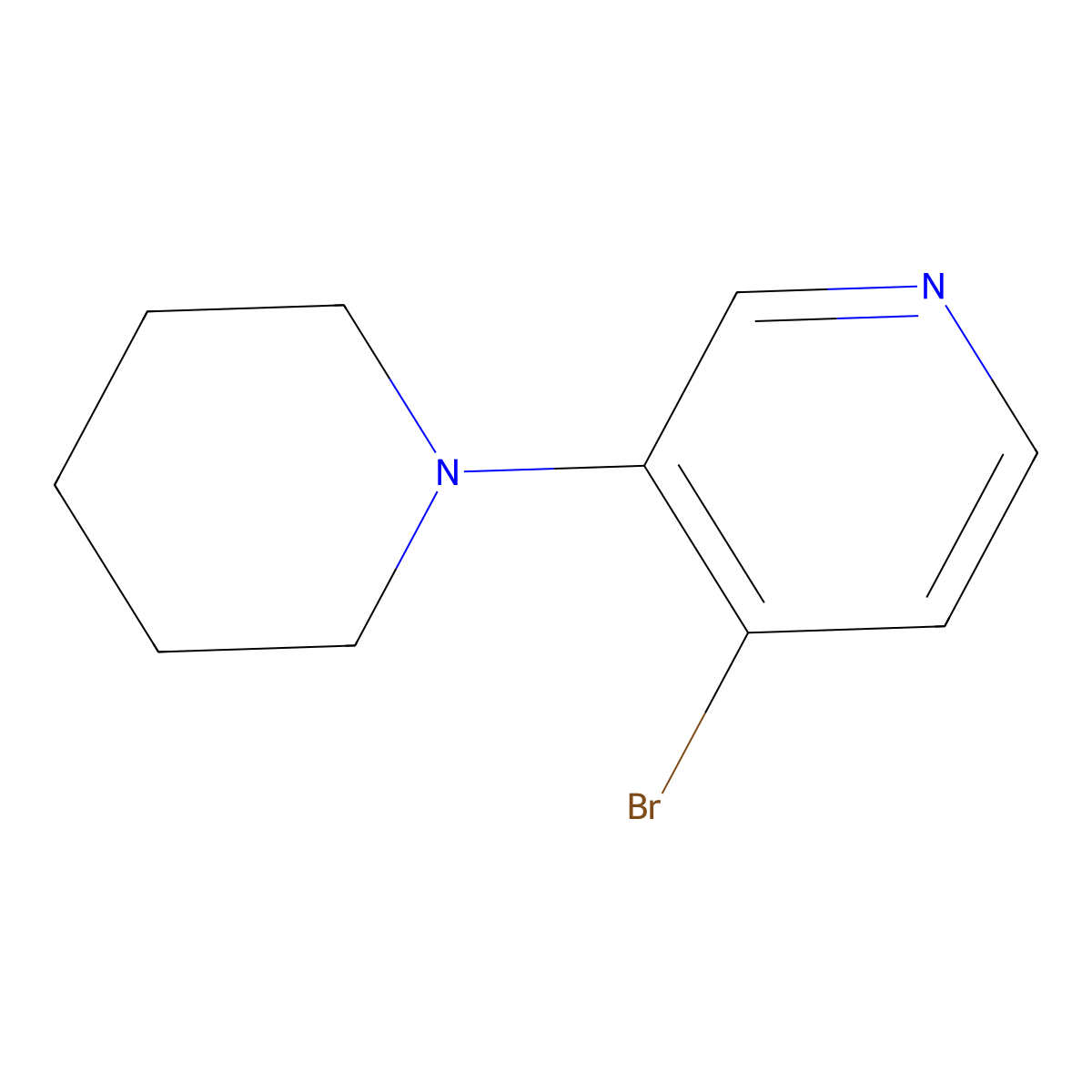 4-Bromo-3-(piperidino)pyridine molecular structure, CAS 1563531-05-4