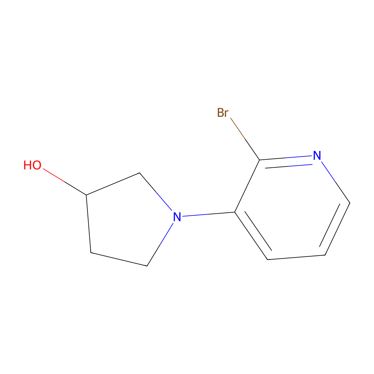 1-(2-Bromopyridin-3-YL)pyrrolidin-3-OL molecular structure, CAS 1563531-07-6