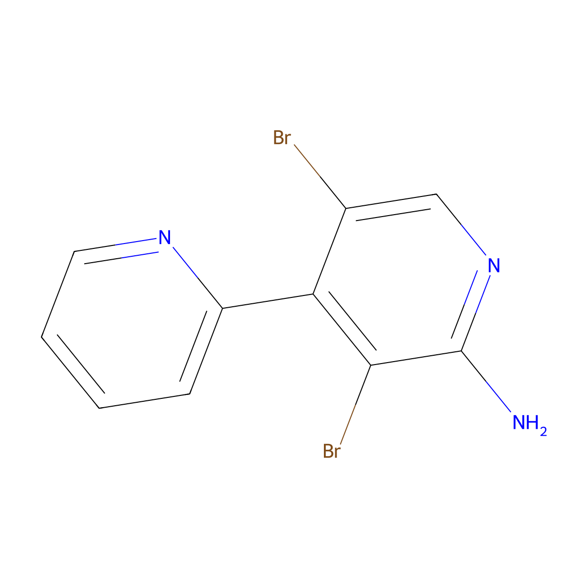 2-Amino-3,5-dibromo-4,2'-bipyridine molecular structure, CAS 1563531-09-8