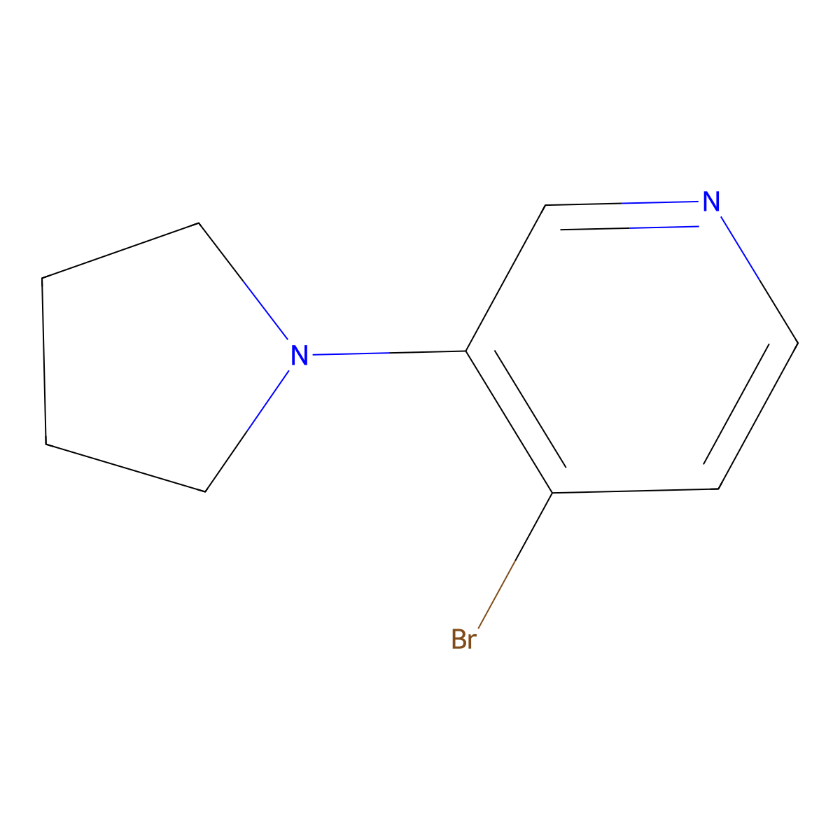 4-Bromo-3-(pyrrolidin-1-yl)pyridine molecular structure, CAS 1563531-11-2