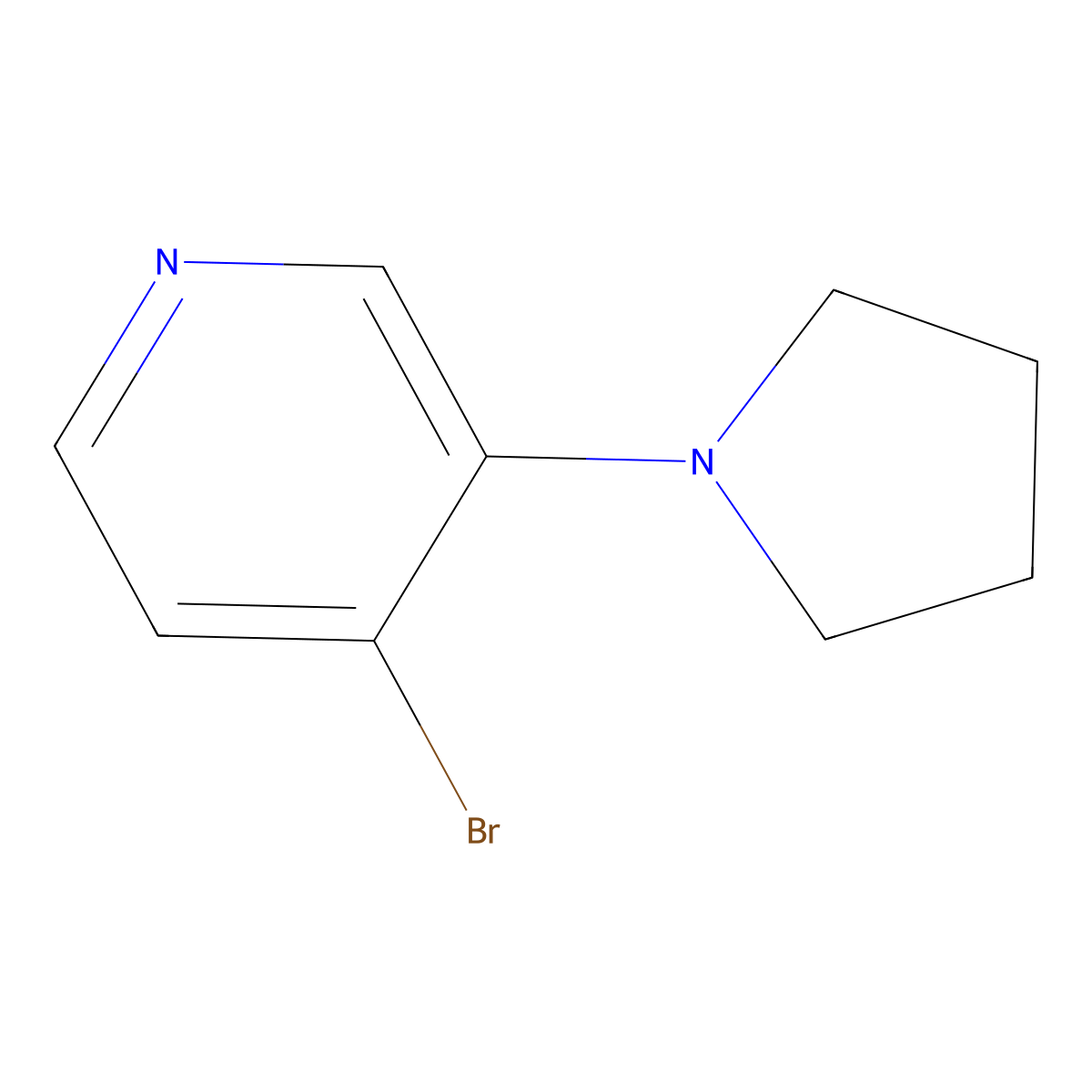 4-Bromo-3-(pyrrolidin-1-yl)pyridine molecular structure, CAS 1563531-11-2
