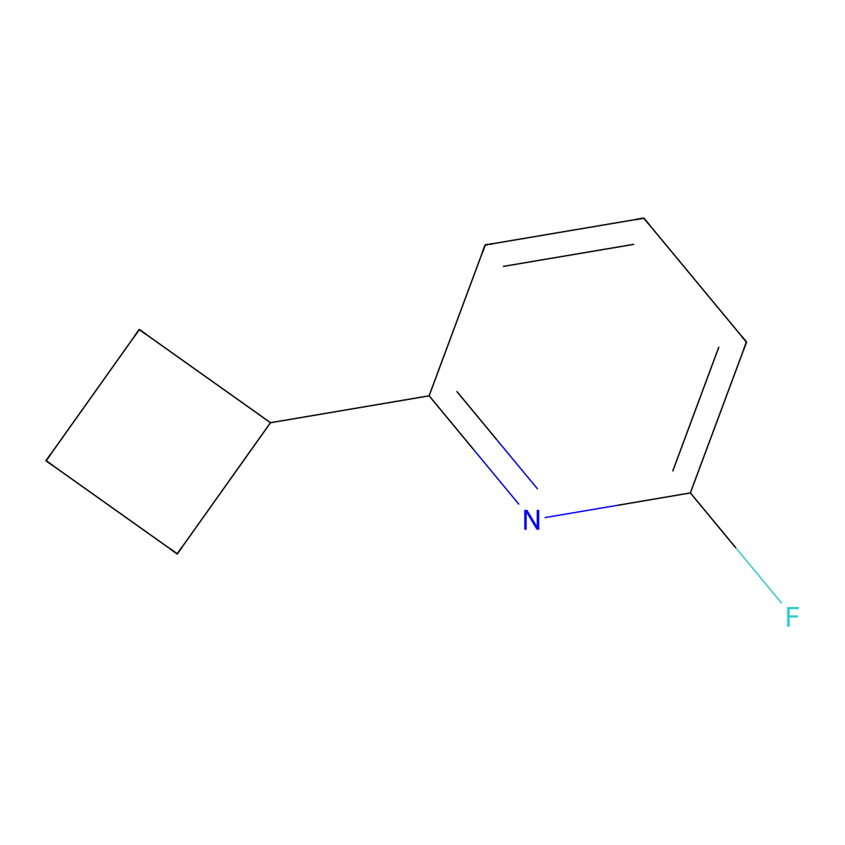 2-Fluoro-6-(cyclobutyl)pyridine molecular structure, CAS 1563531-17-8