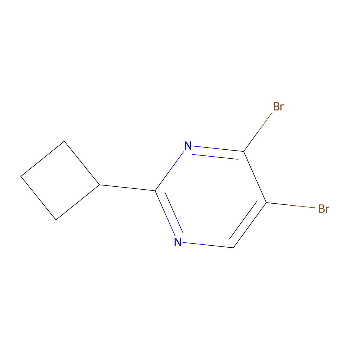 4,5-Dibromo-2-(cyclobutyl)pyrimidine molecular structure, CAS 1563531-18-9
