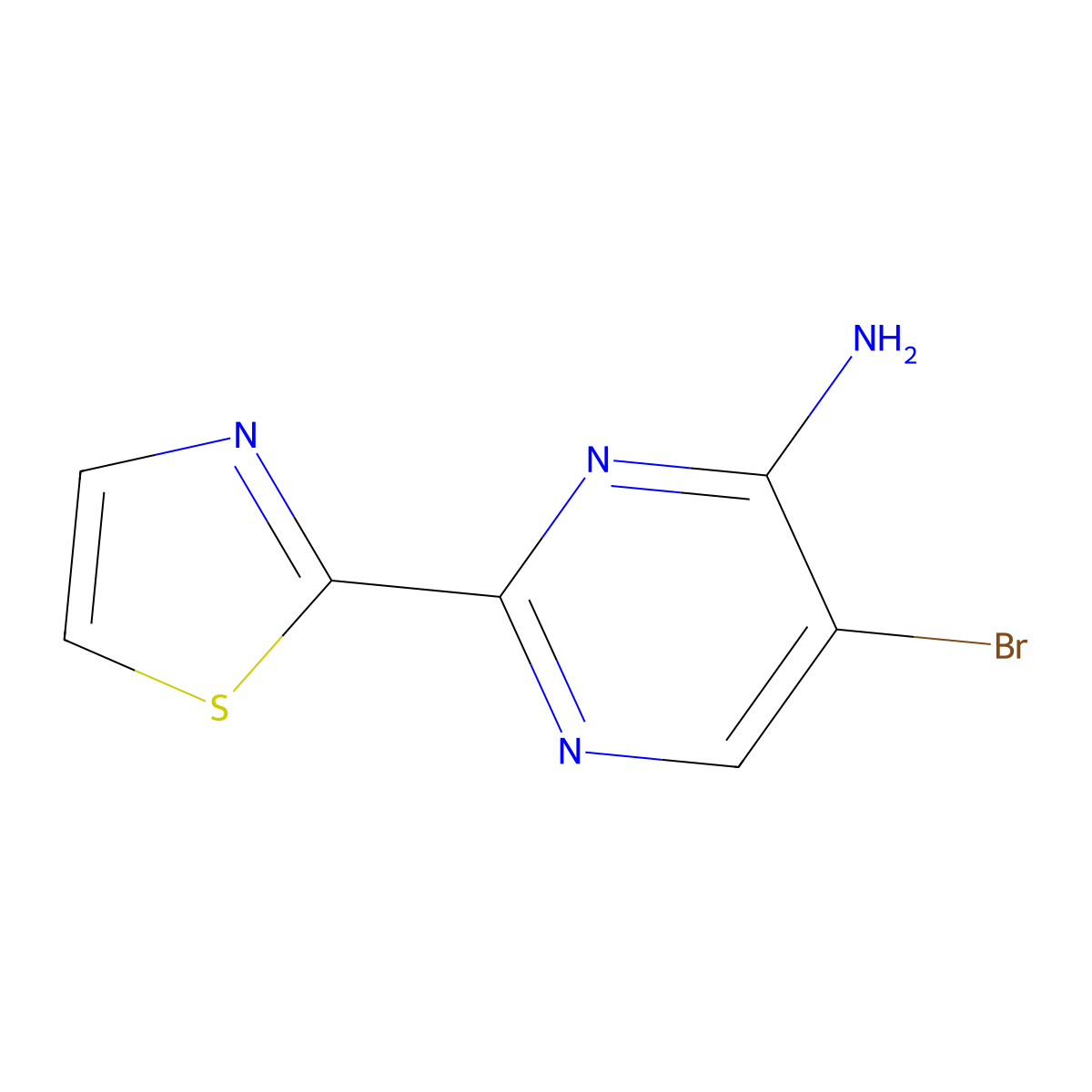 4-Amino-5-bromo-2-(thiazol-2-yl)pyrimidine molecular structure, CAS 1563531-19-0