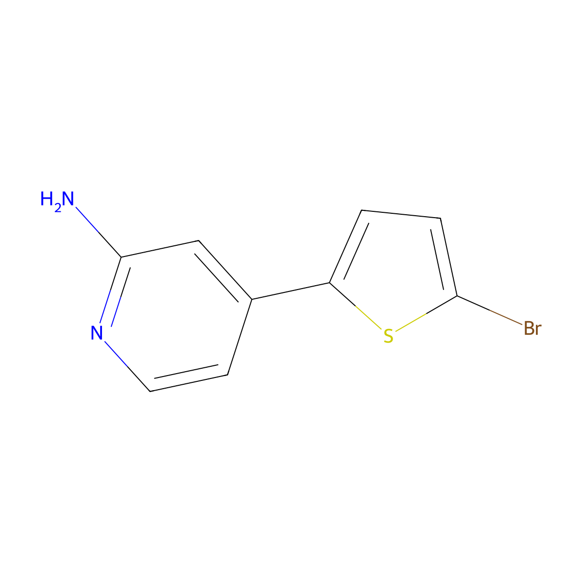 2-Amino-4-(5-bromothienyl-2-yl)pyridine molecular structure, CAS 1563531-21-4