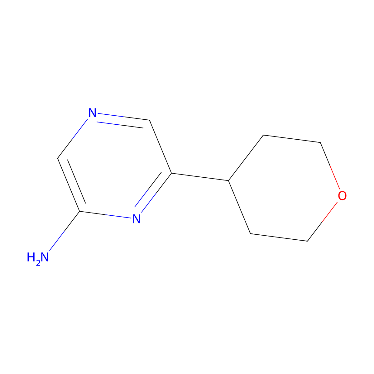 6-(Oxan-4-yl)pyrazin-2-amine molecular structure, CAS 1563531-25-8