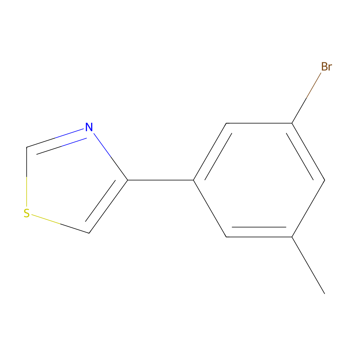 3-Methyl-5-(thiazol-4-yl)bromobenzene molecular structure, CAS 1563531-26-9