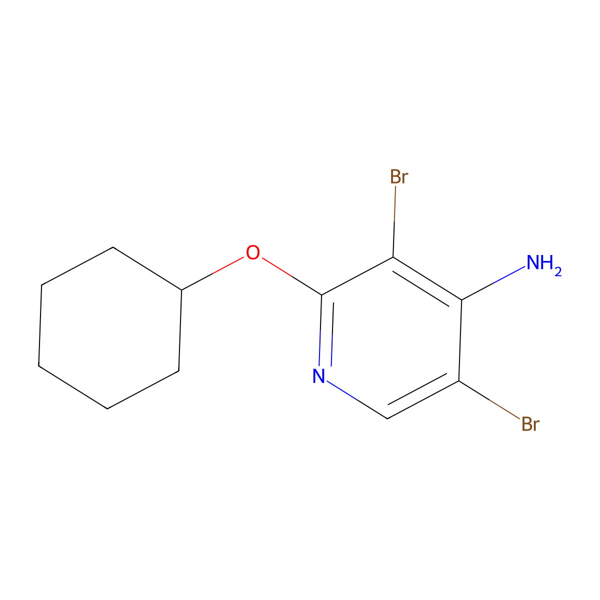 4-Amino-3,5-dibromo-2-(cyclohexyloxy)pyridine molecular structure, CAS 1563531-27-0