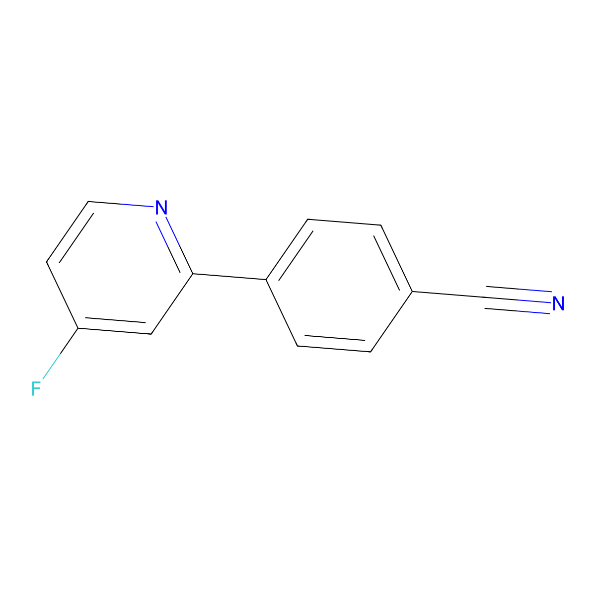 4-Fluoro-2-(4-cyanophenyl)pyridine molecular structure, CAS 1563531-28-1
