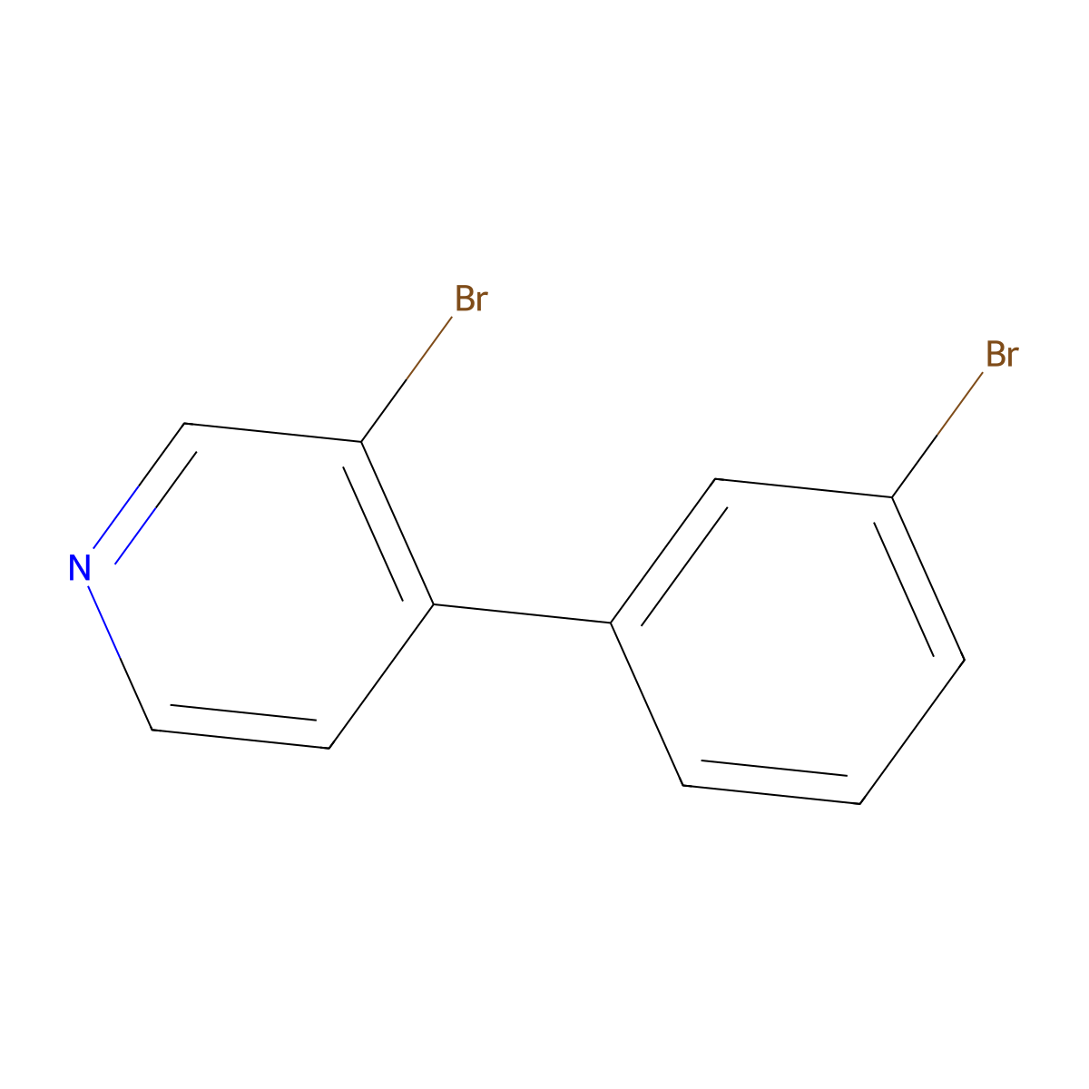 3-Bromo-4-(3-bromophenyl)pyridine molecular structure, CAS 1563531-29-2