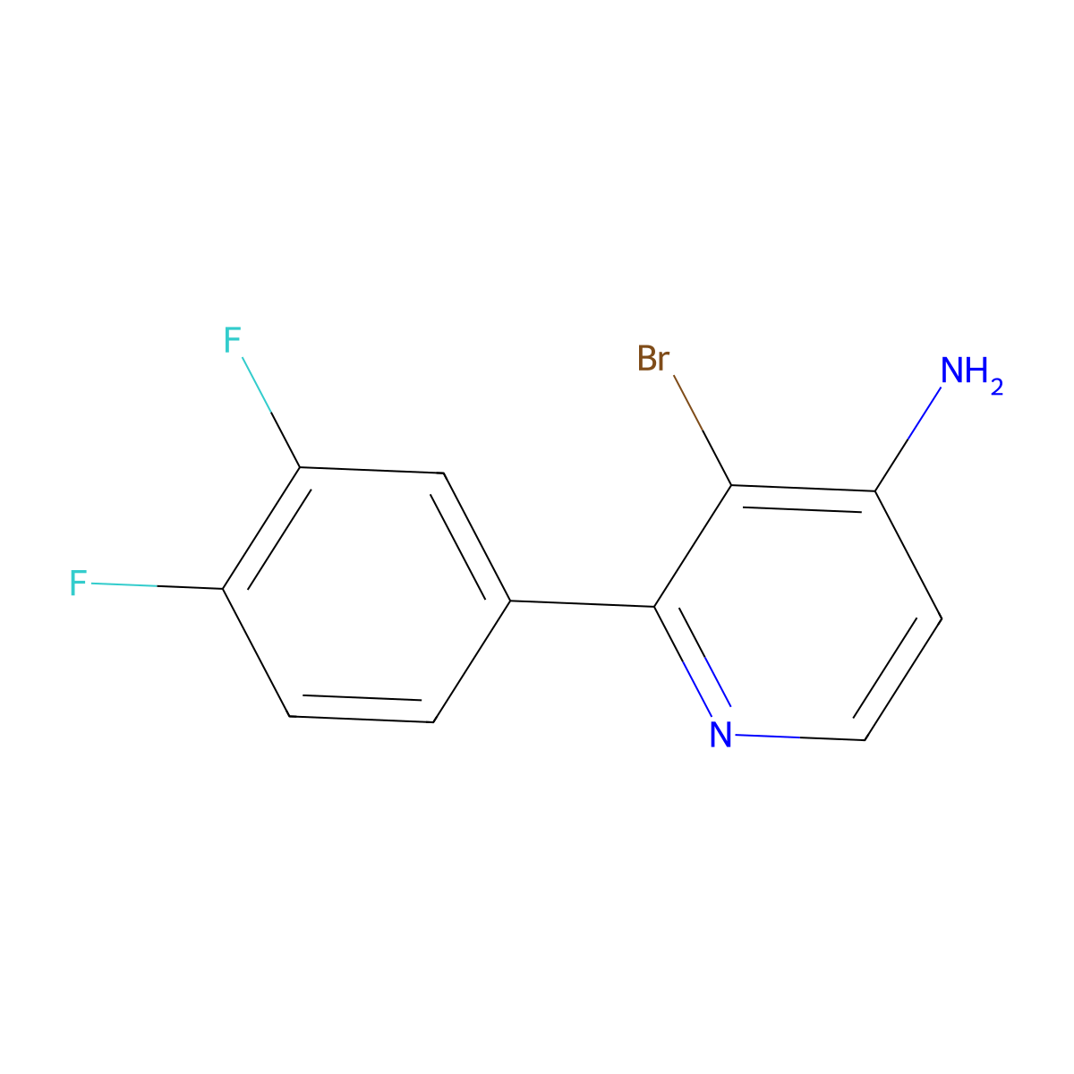 4-Amino-3-bromo-2-(3,4-difluorophenyl)pyridine molecular structure, CAS 1563531-31-6